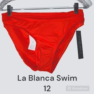 La Blanca Swim Bikini Bottom 12 Orange NWT